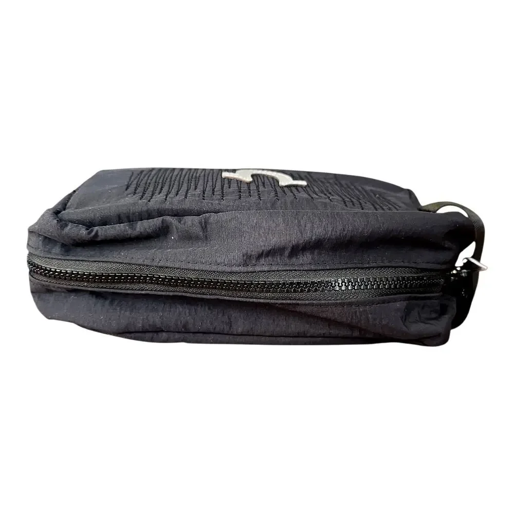 True Religion Toiletry Makeup Bag Unisex Black Rain Horseshoe Logo Dopp Kit